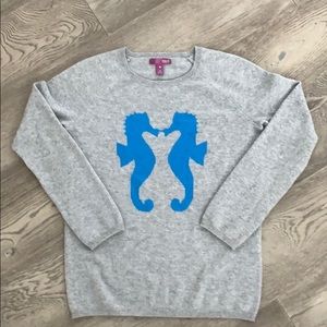 AQUA cashmere seashore motif on front